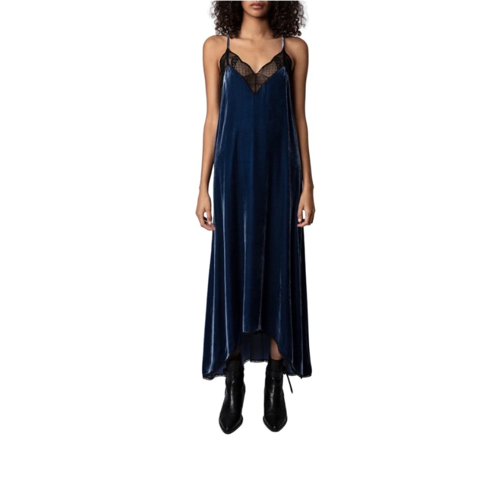 Zadig & Voltaire Risty Velvet Dress in Blueberry